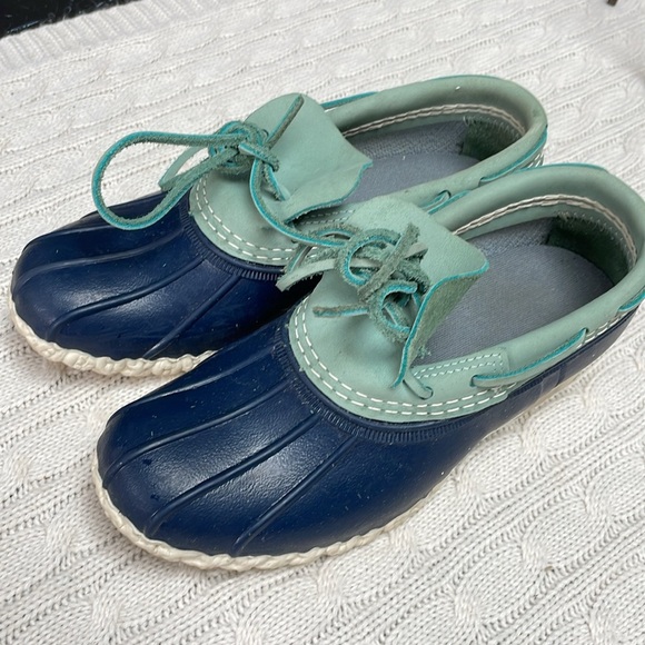 VTG Women’s LL Bean Low Duck Bean Boots Blue Leather Navy body Size 7 M Women’s - Picture 6 of 9